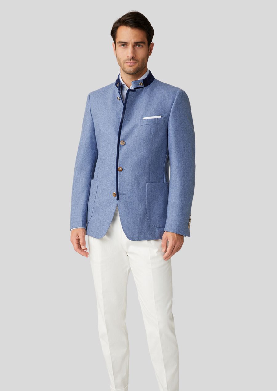 Heritage Wool Jacket in Blue – Authentic Alpine Craftsmanship