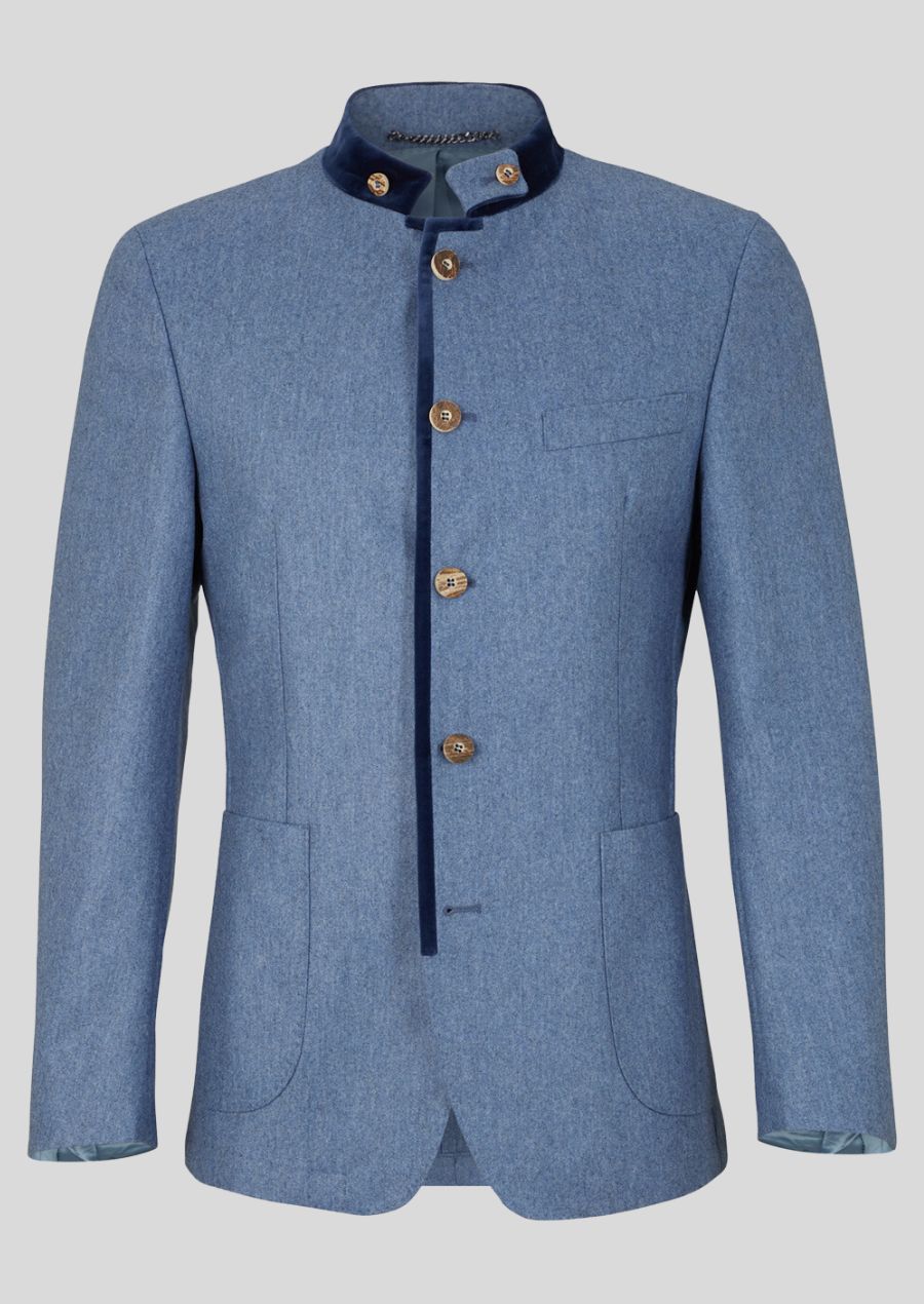 Heritage Wool Jacket in Blue – Authentic Alpine Craftsmanship