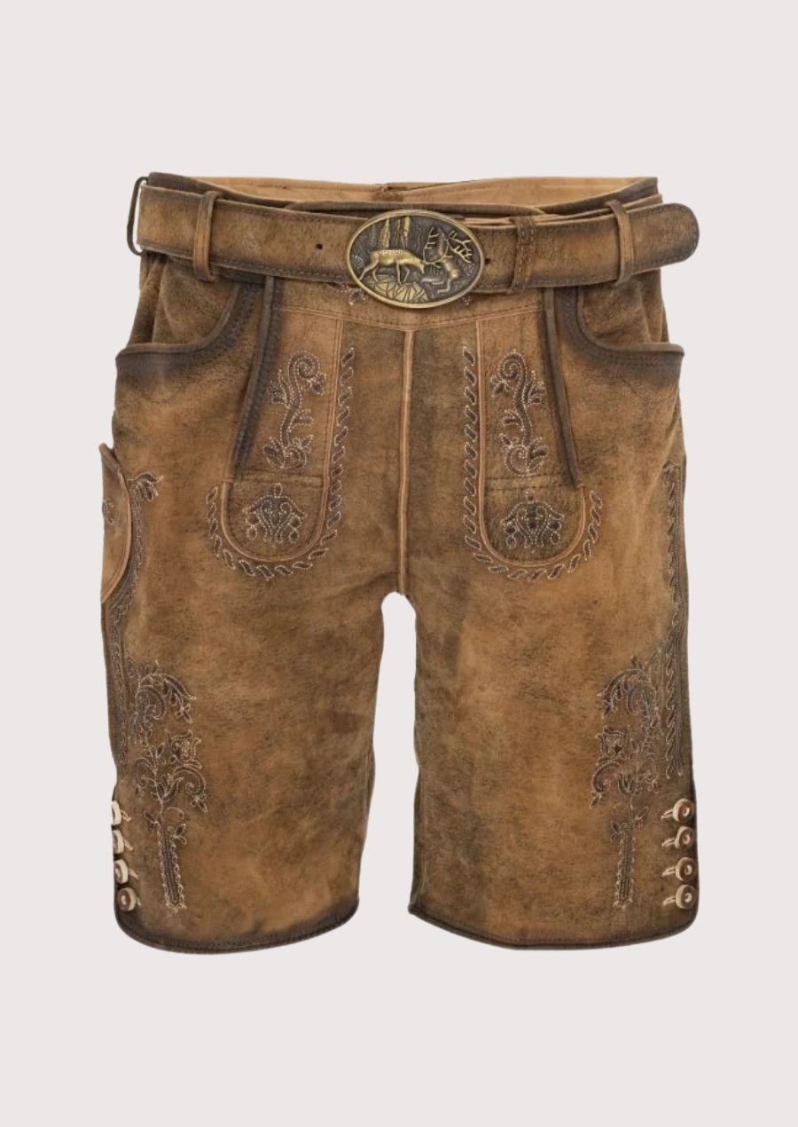 Premium leather lederhosen for men, perfect for Oktoberfest 2025 celebrations.