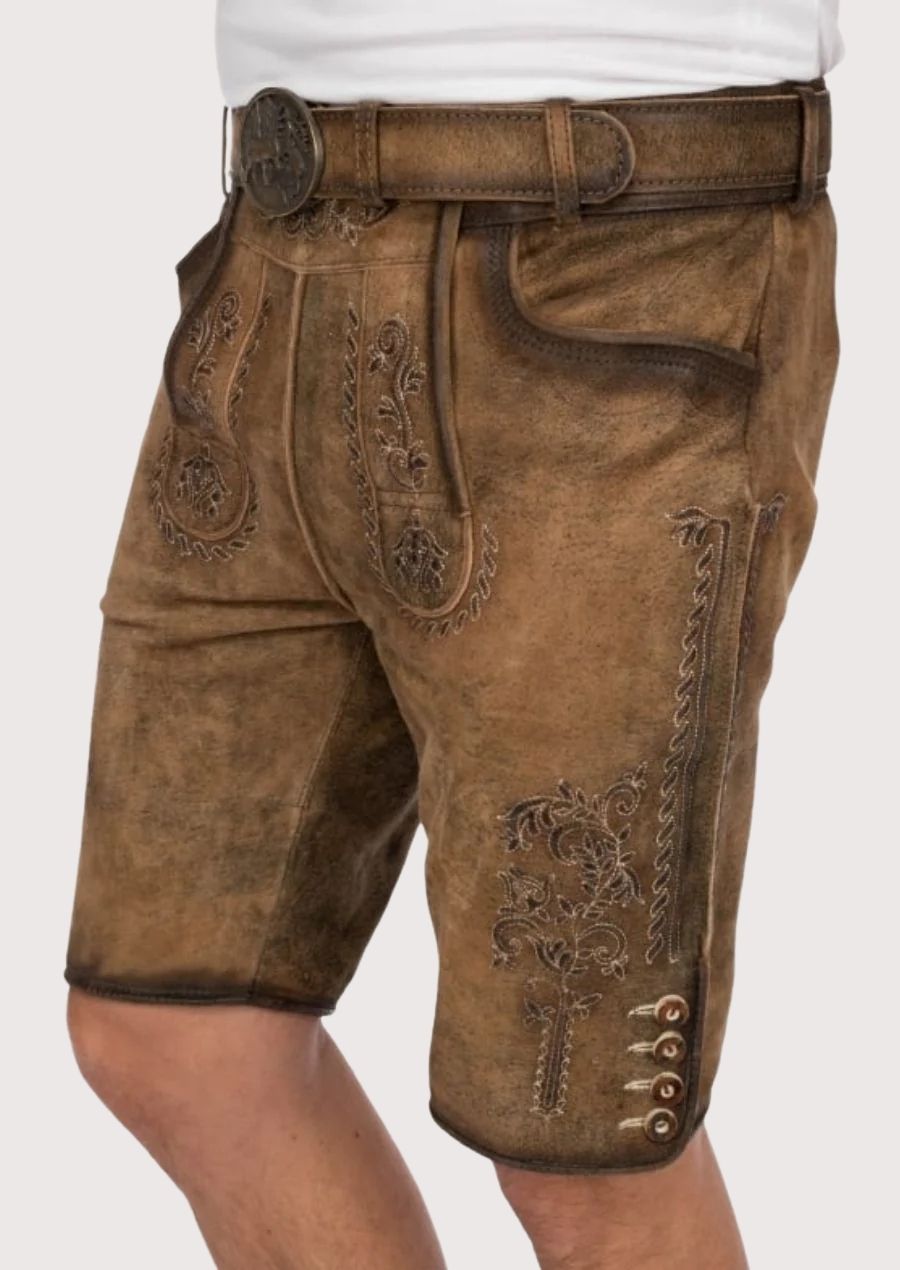 Stylish and comfortable lederhosen for men, ideal for traditional German festivals.
