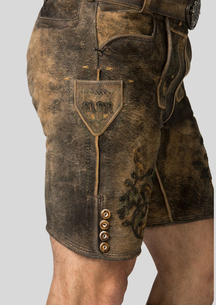 Lined for Comfort, Built to Last Traditional Lederhosen Right Pose