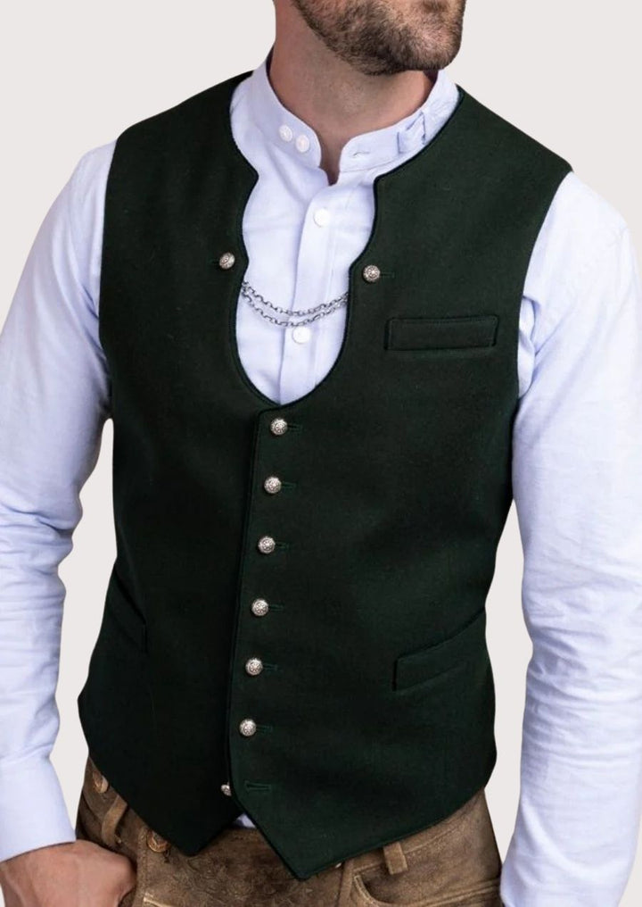 Men's Linen Trachten Vest - Perfect for cultural events and celebrations