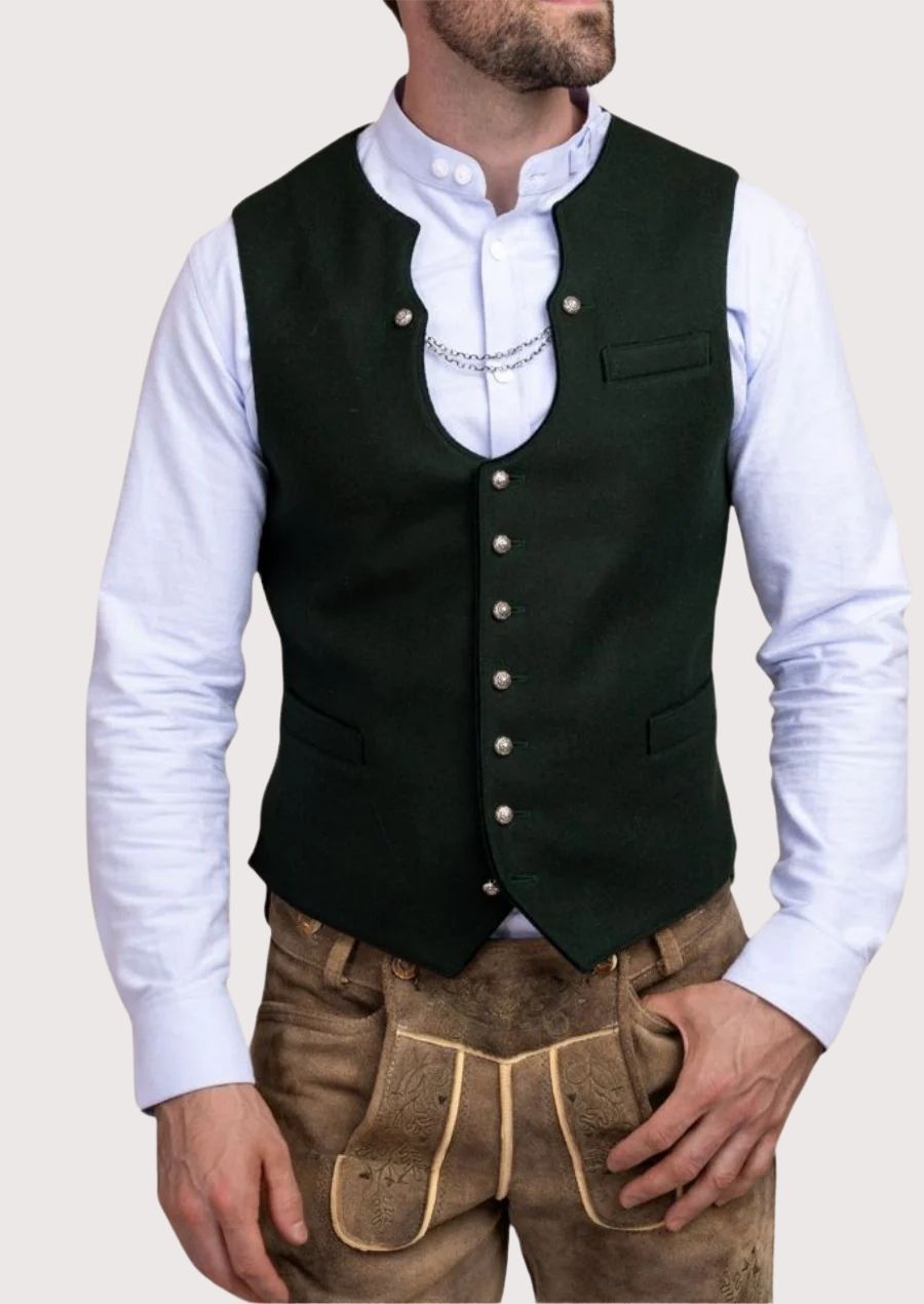 Stylish Bavarian Linen Vest for Oktoberfest - Traditional German fashion
