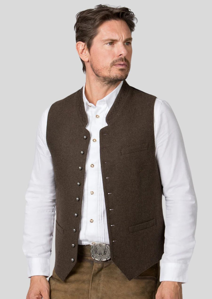 Luxury Brown Trachten Vest – Perfect for Any Occasion