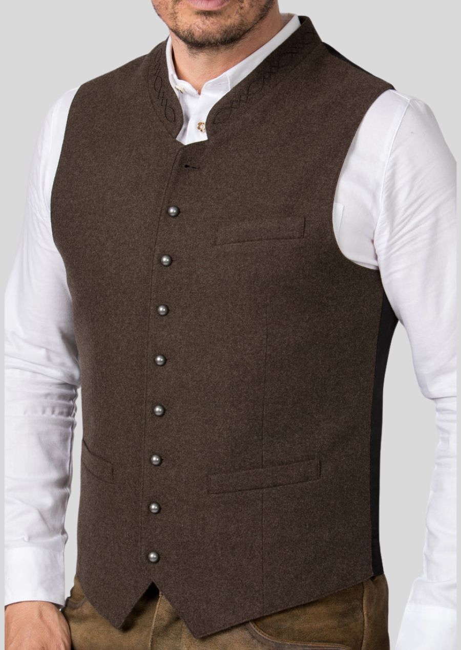 Luxury Brown Trachten Vest – Perfect for Any Occasion