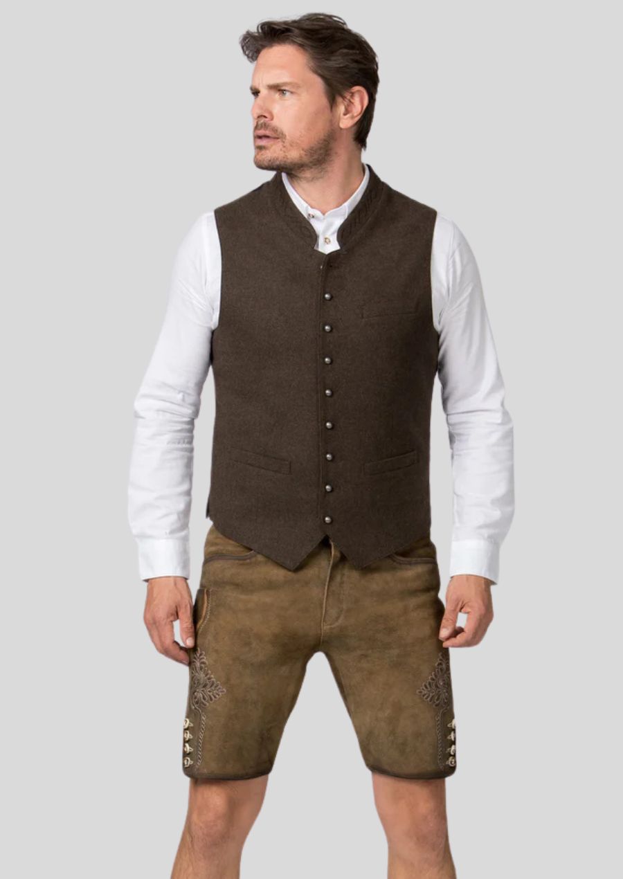 Luxury Brown Trachten Vest – Perfect for Any Occasion