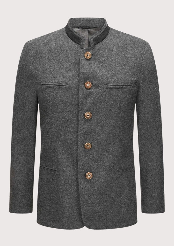 Luxury Men’s Trachten Jacket in Navy with Rustic Wooden Buttons - Ideal for Oktoberfest