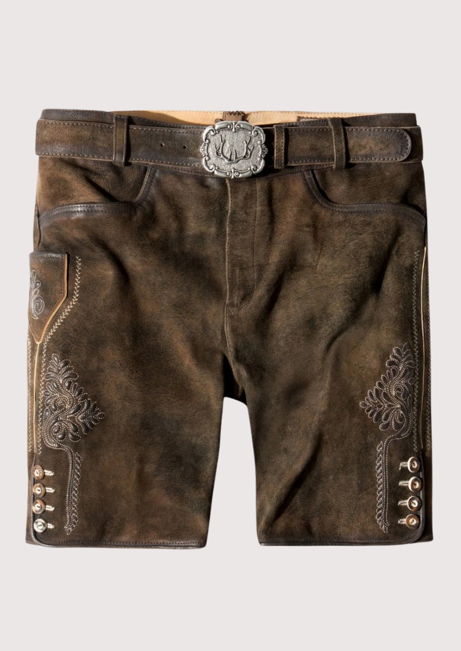 Men dark brown bavarain lederhosen best for men who wants traditional vibes