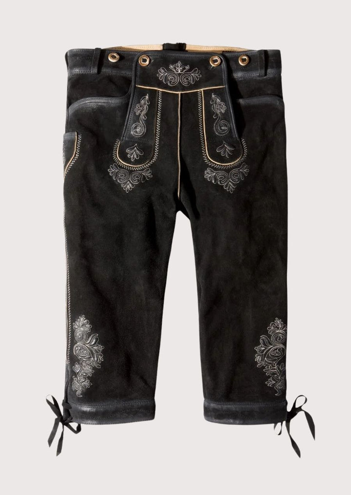 Hand-stitched embroidery on Men’s Bundhosen for a traditional, timeless winter style