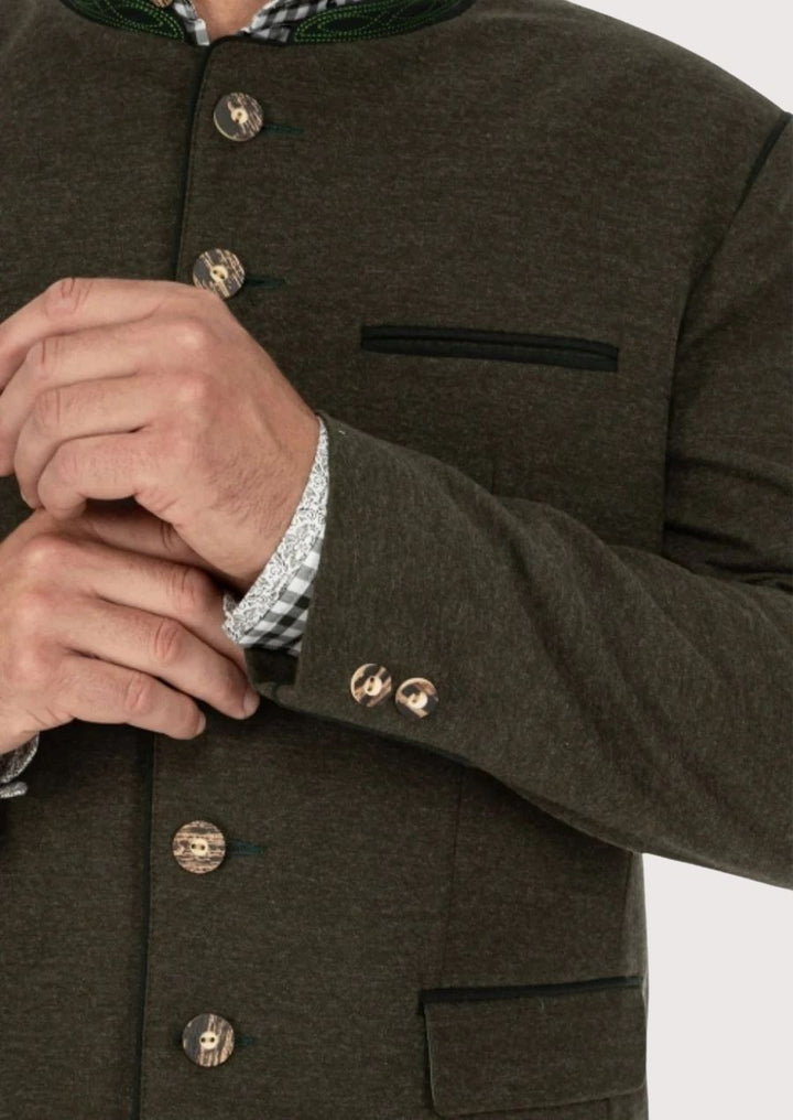 Stylish Men’s Trachten Jacket with Wooden Buttons - Traditional Bavarian Design for Festivals
