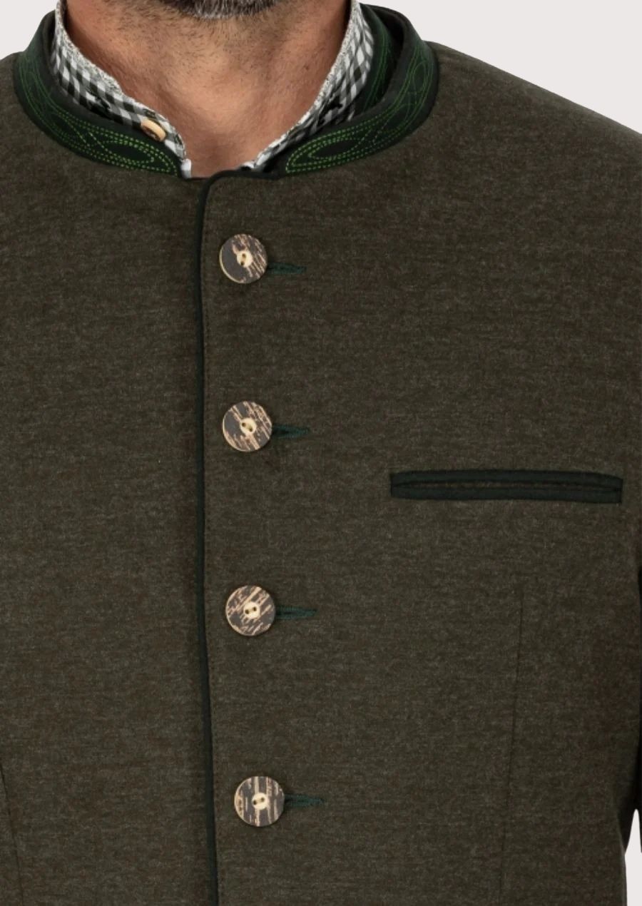 Oktoberfest Ready Men’s Trachten Jacket in Dark Grey - Durable 100% Wool Fabric for Warmth