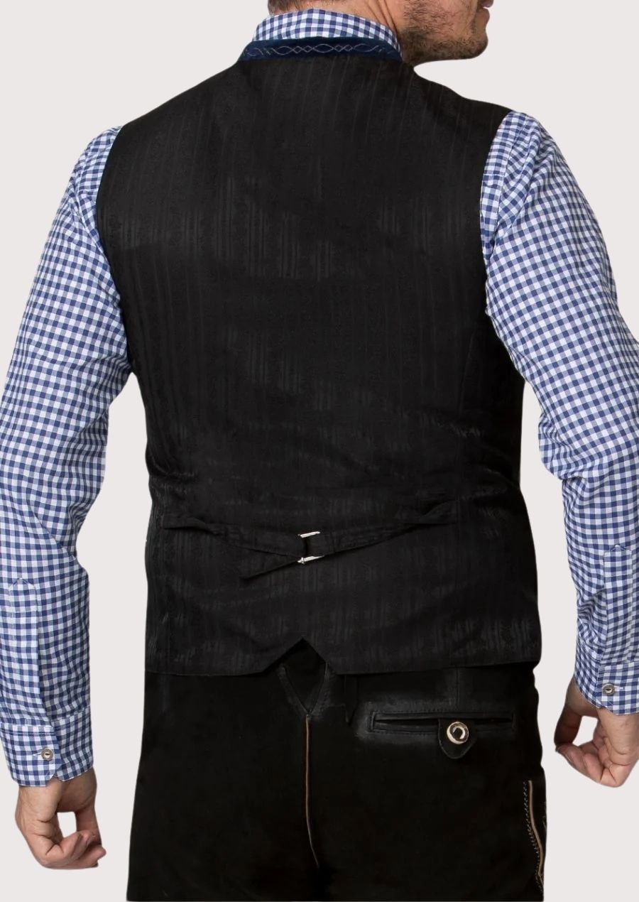 Authentic Bavarian Trachten Vest with a modern slim fit, ideal for Oktoberfest and traditional festivals.