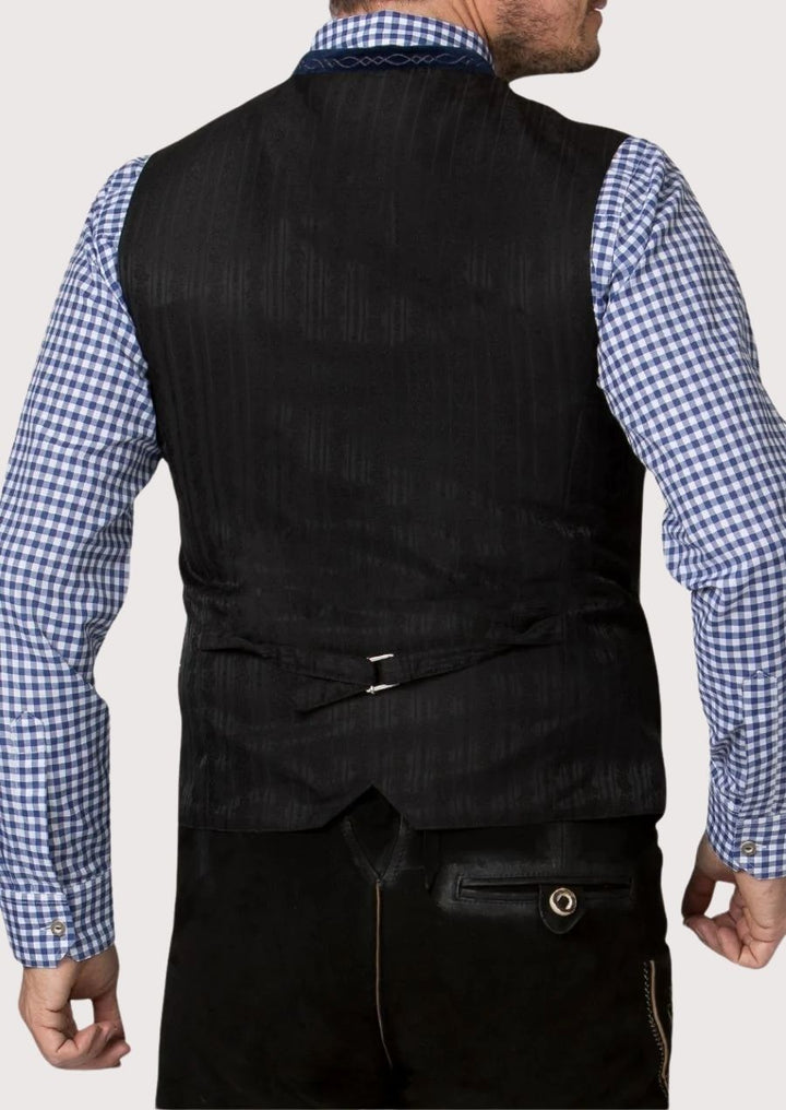 Authentic Bavarian Trachten Vest with a modern slim fit, ideal for Oktoberfest and traditional festivals.