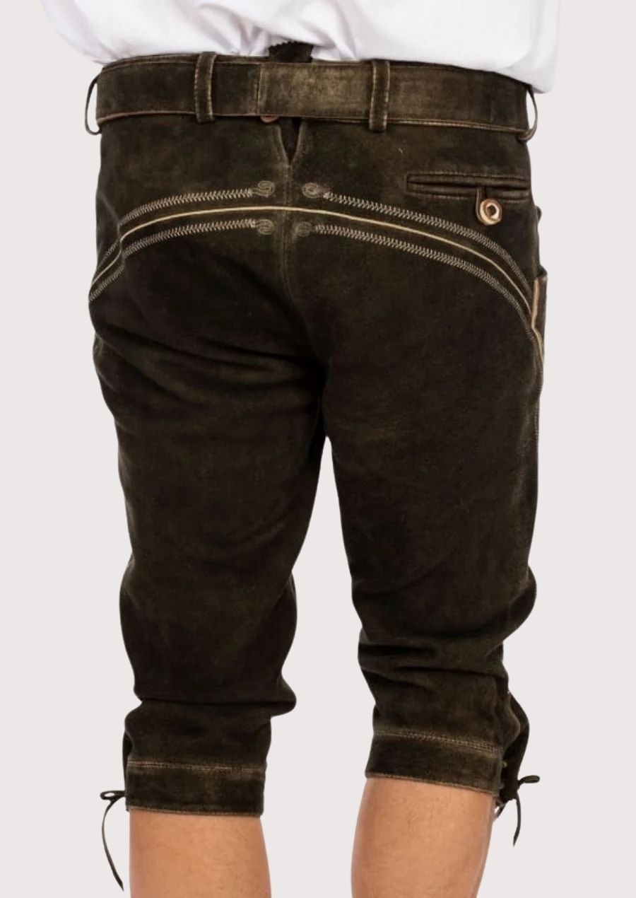 Premium leather men's Bundhosen pants for winter activities and casual wear