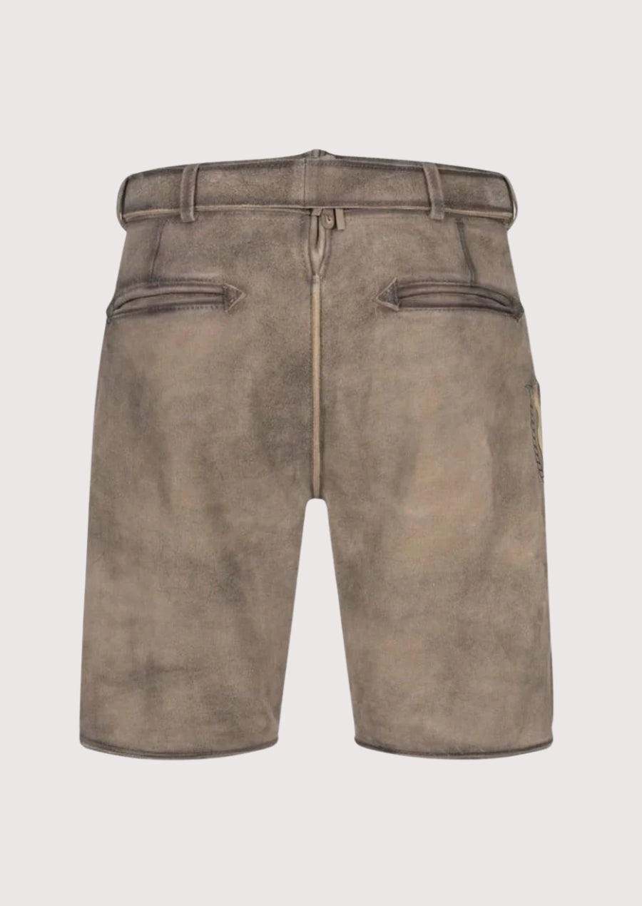 Men’s grey lederhosen rustic Bavarian festival wear