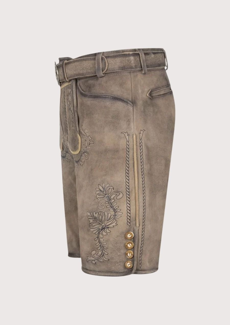 Traditional men's lederhosen made from high-quality leather, ideal for cultural events like Oktoberfest.