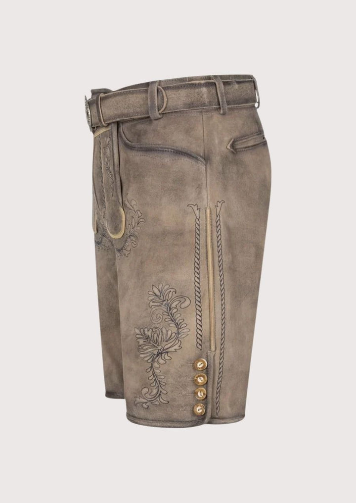 Traditional men's lederhosen made from high-quality leather, ideal for cultural events like Oktoberfest.
