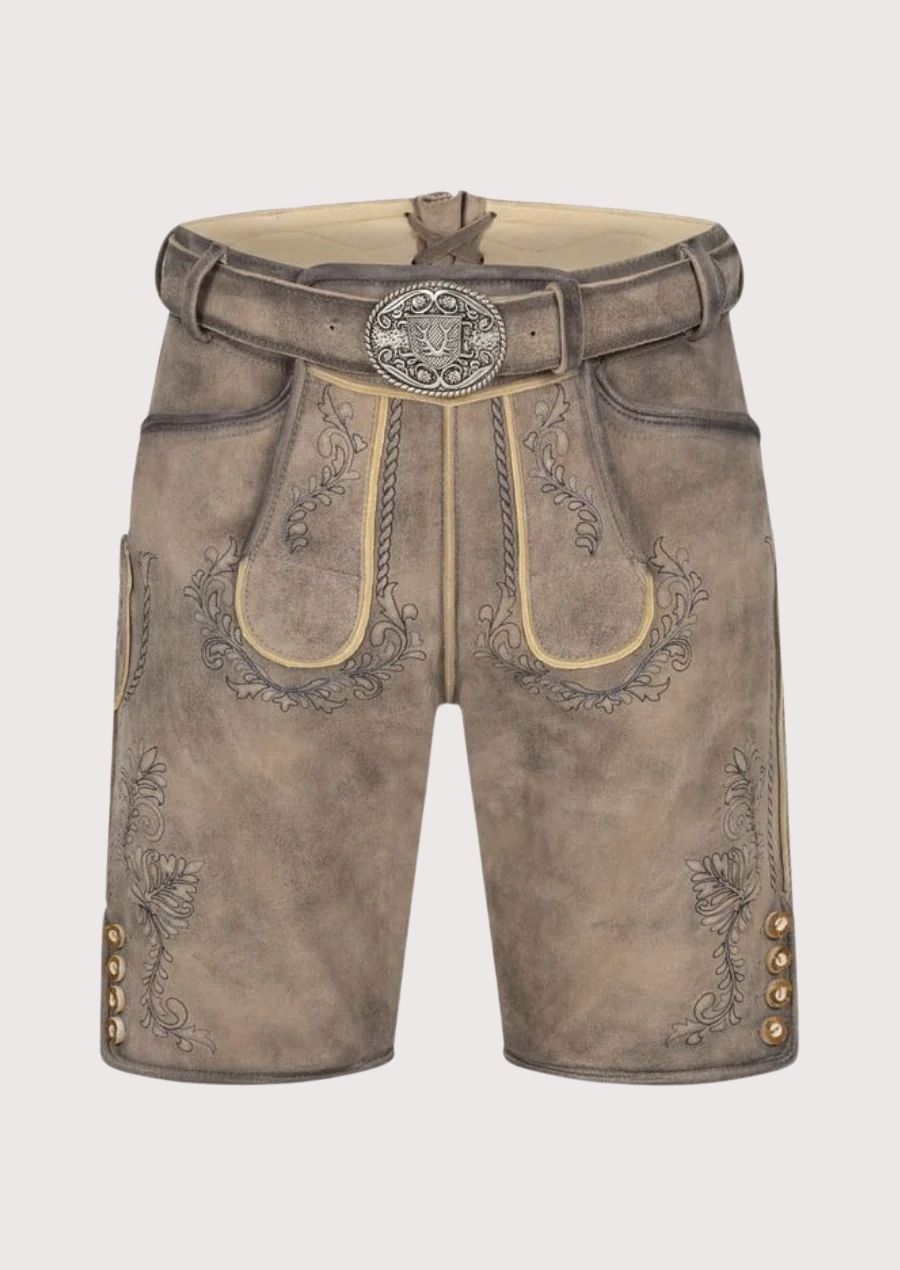 Premium men's lederhosen made from soft leather, perfect for Oktoberfest and traditional German celebrations.