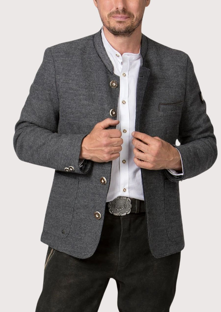 Elegant Trachten men’s coat with classic Bavarian tailoring and navy contrast trim