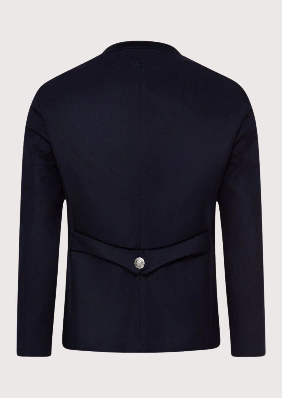 Modern men’s fall and winter wool jacket inspired by Alpine Trachten fashion


