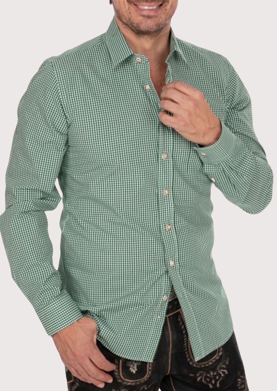 Men’s Traditional German Trachten Shirt – Comfortable Cotton Fabric