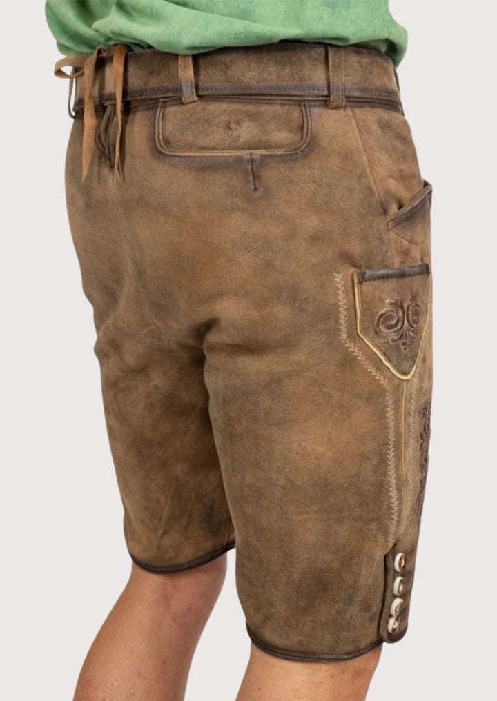 Premium Bavarian lederhosen oak brown style