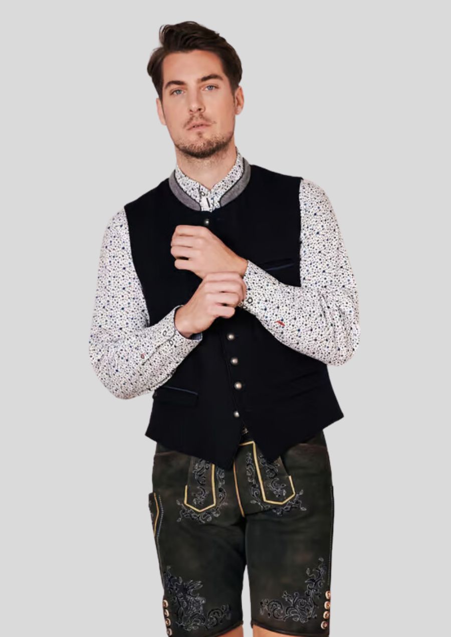 Premium Black Oktoberfest Festive Vest – Celebrate in Style