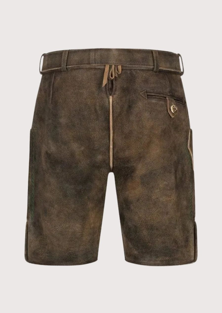 Premium brown lederhosen traditional alpine shorts