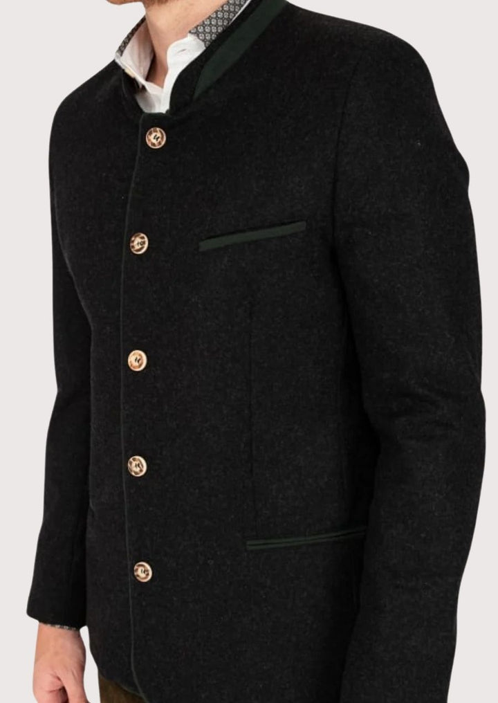 Authentic Bavarian Men’s Trachten Jacket with 100% Wool Fabric for Warmth & Style