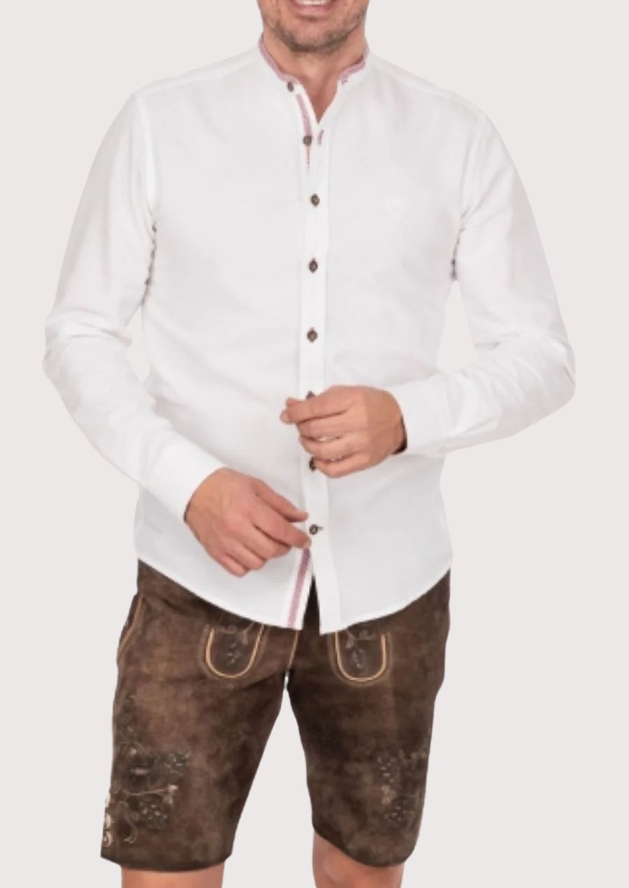 Elegant Trachten Shirt for Men – Traditional German Style with Mandarin Collar