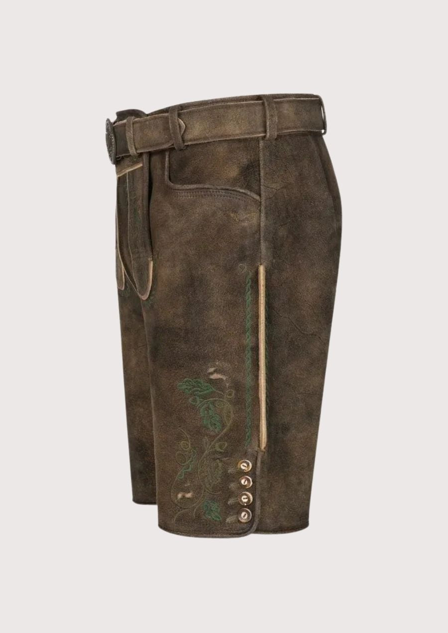 Rustic Bavarian lederhosen brown alpine style