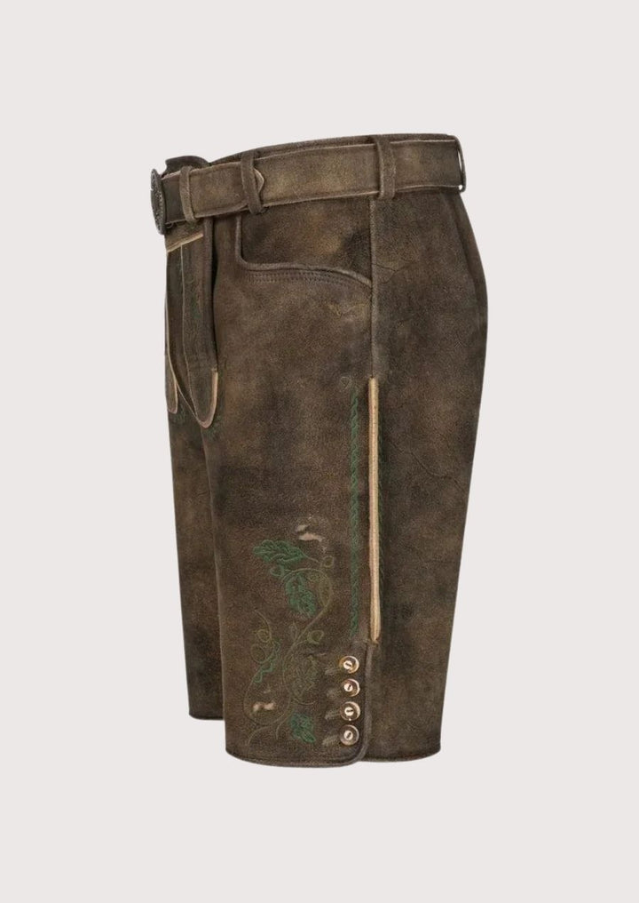 Rustic Bavarian lederhosen brown alpine style