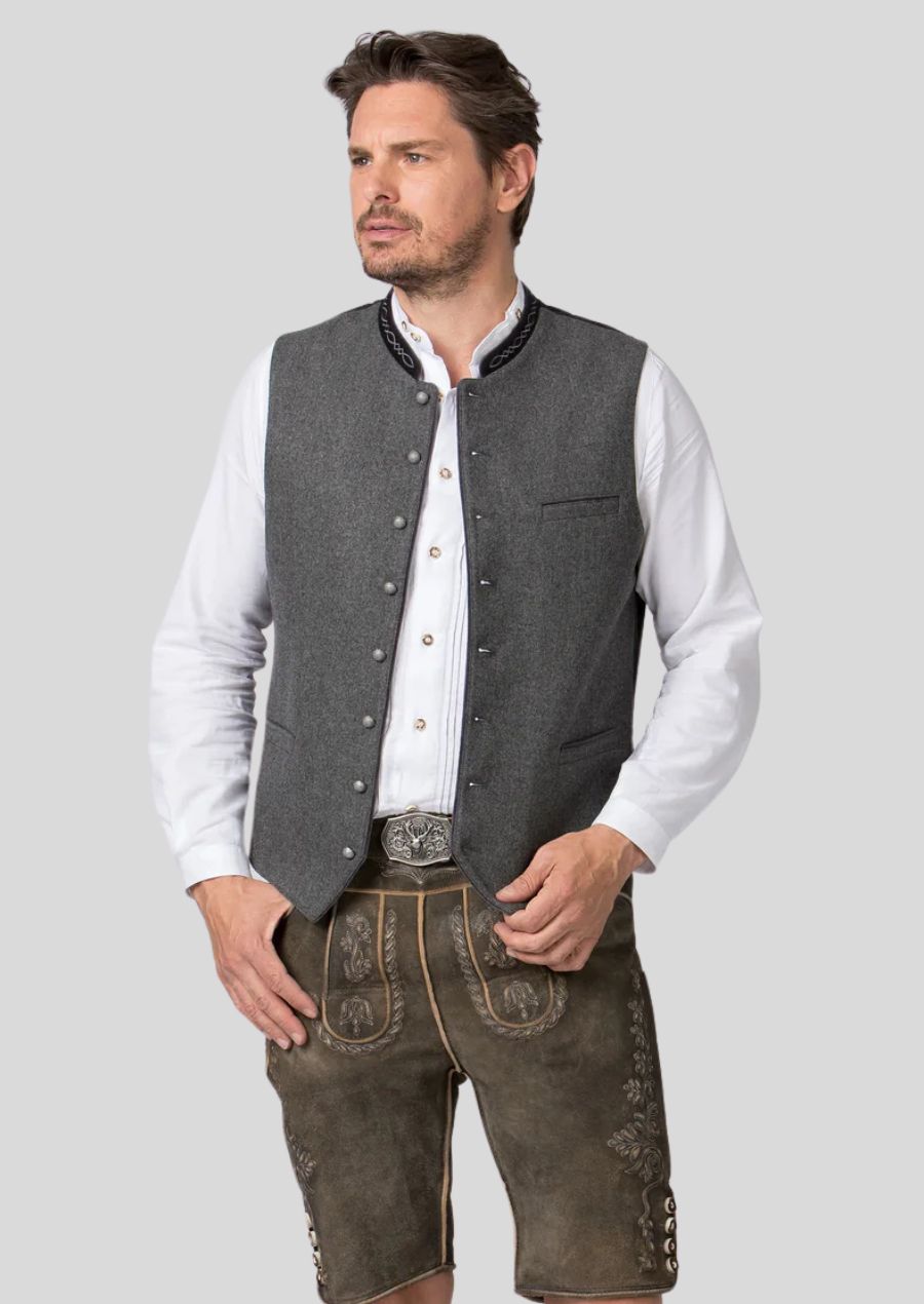 Rustic Bavarian Wool Vest – Cozy Alpine Style