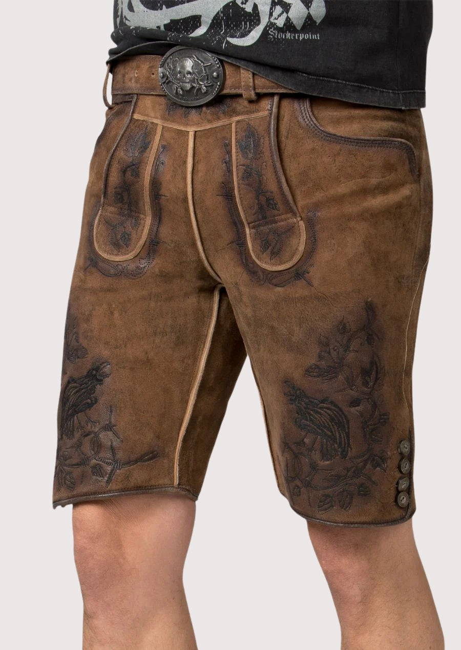 Rustic brown lederhosen traditional German wear