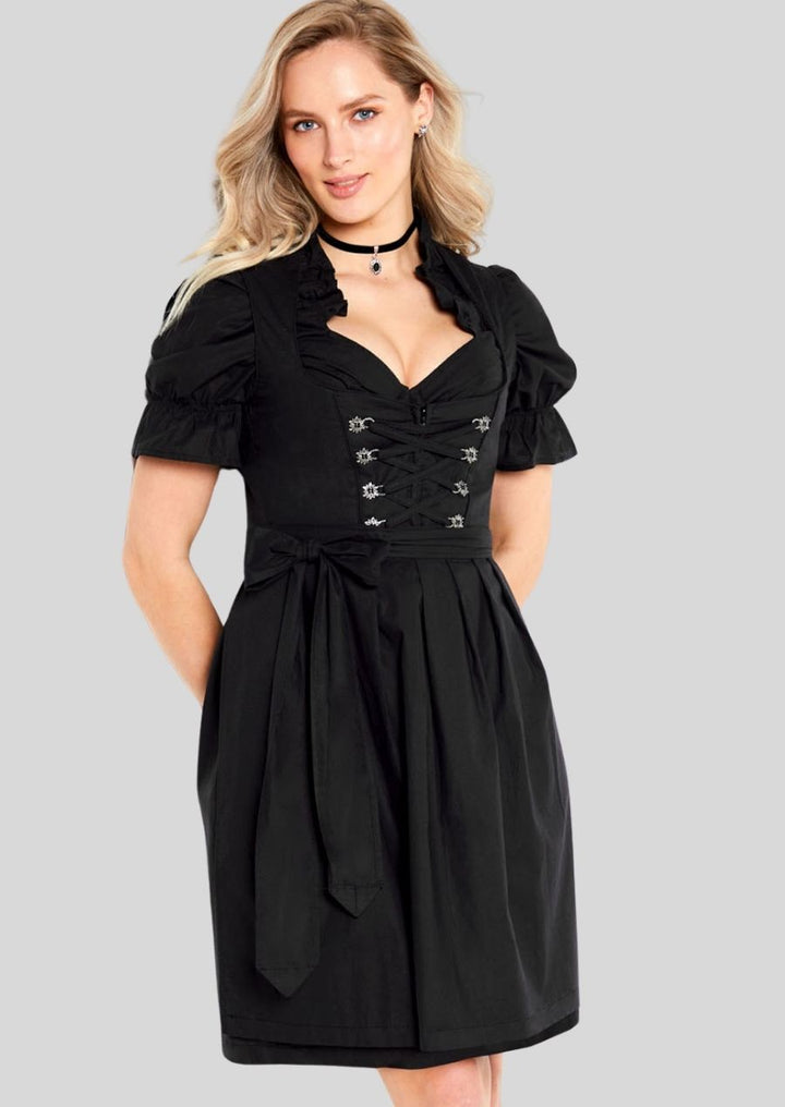 Seductive Black Dirndl – Elegant & Timeless with Classic Details