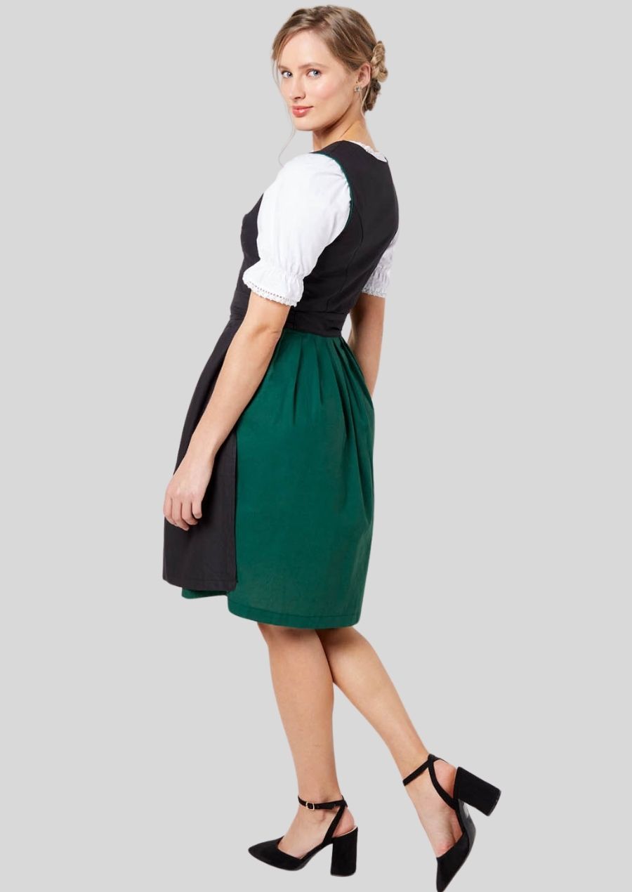 Seductive Black & Green Dirndl – Traditional Elegance with a Modern Twist