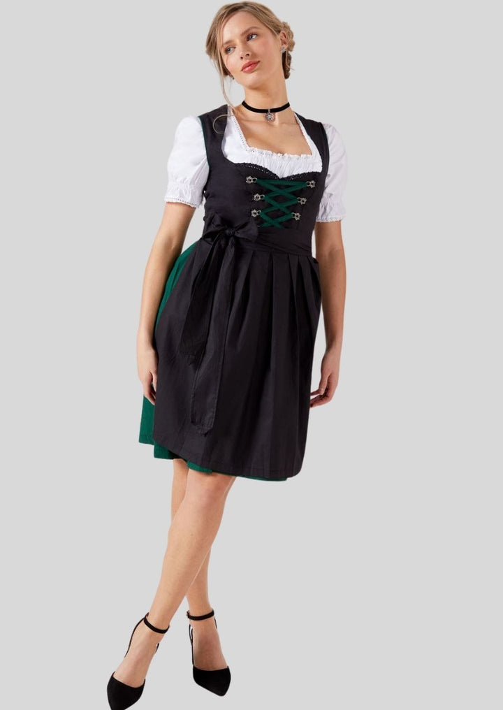 Seductive Black & Green Dirndl – Traditional Elegance with a Modern Twist