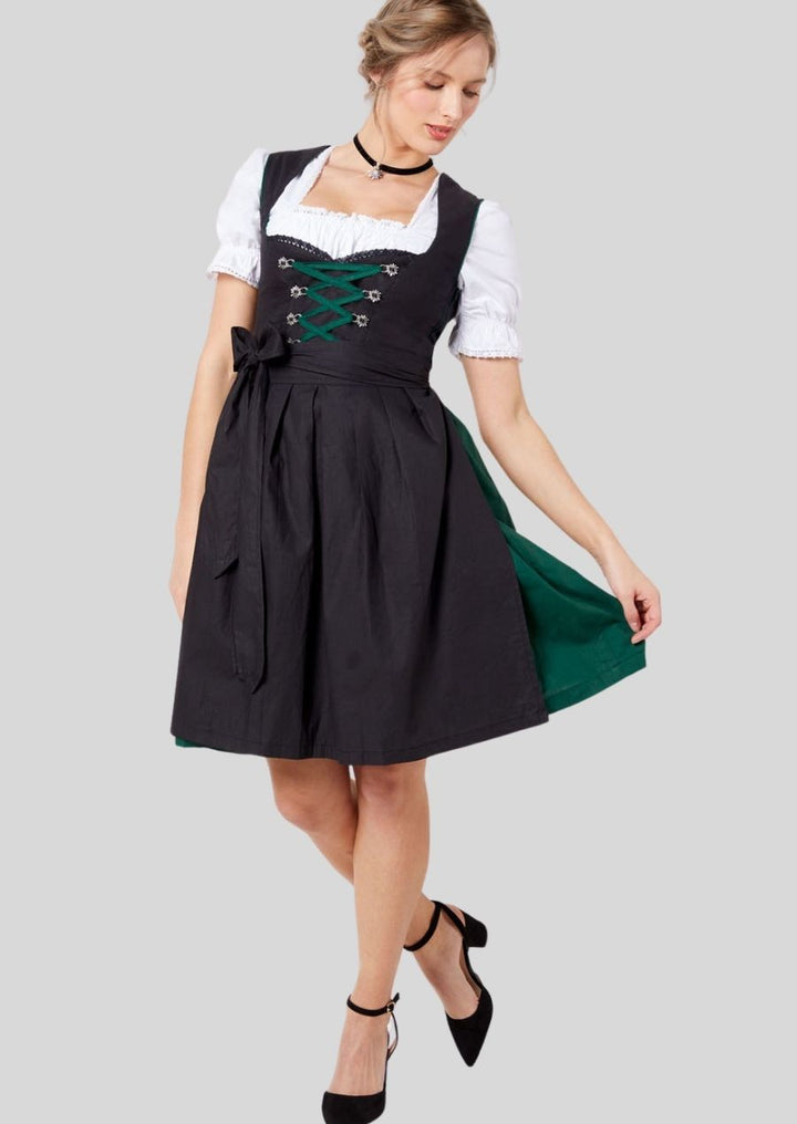 Seductive Black & Green Dirndl – Traditional Elegance with a Modern Twist