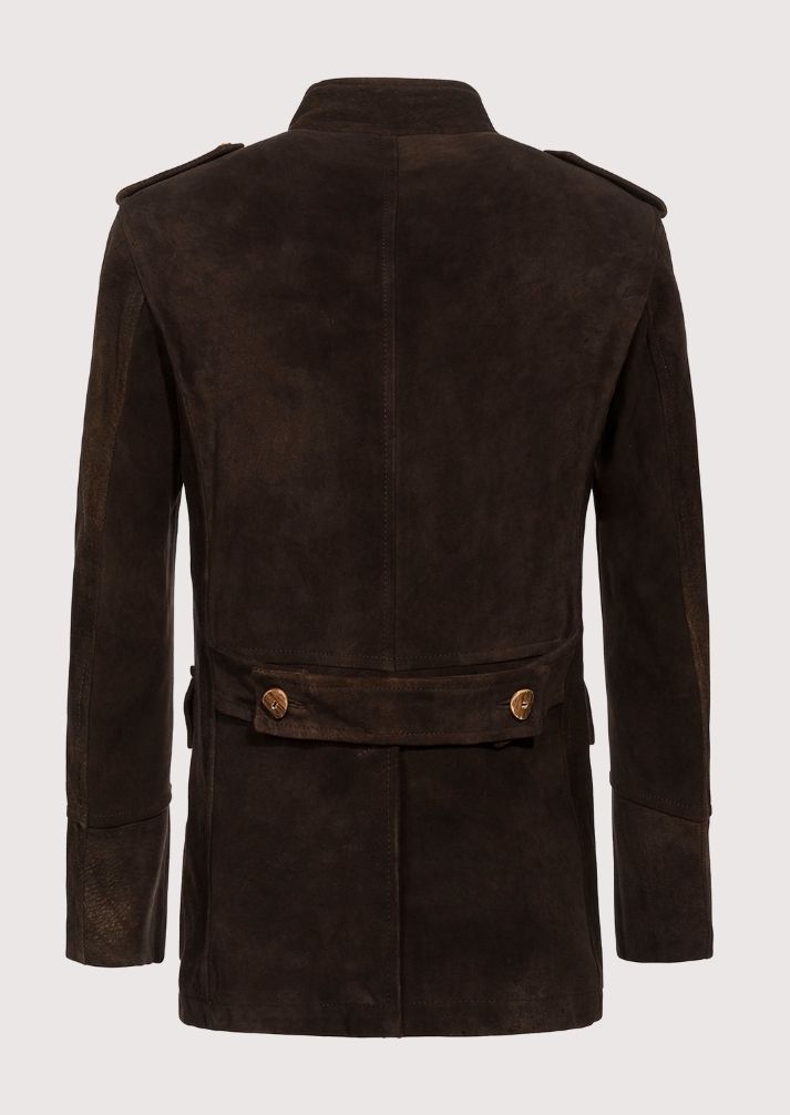 Premium men’s Trachten jacket for cultural celebrations, featuring a sleek tailored fit and luxurious gold-tone buttons.