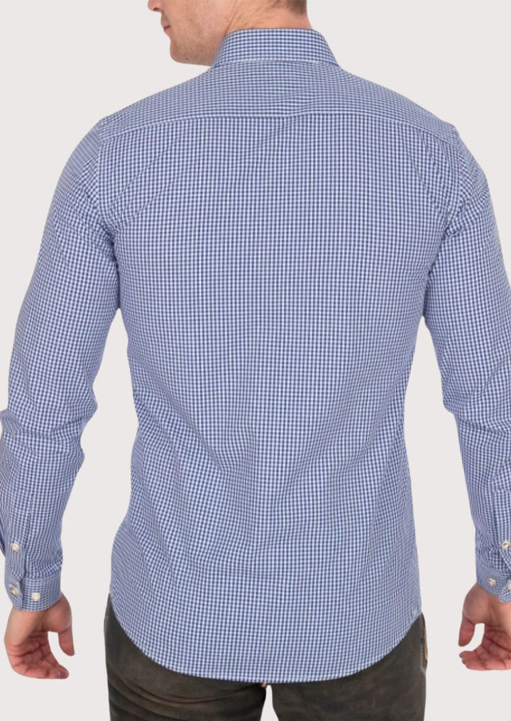 Stylish Blue Trachten Shirt – Ideal for Weddings, Festivals, and Casual Wear