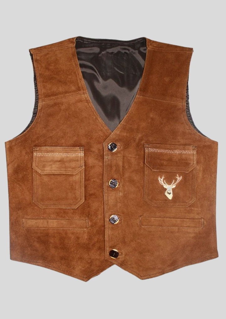 Suede Oktoberfest Leather Vest – Timeless Bavarian Style