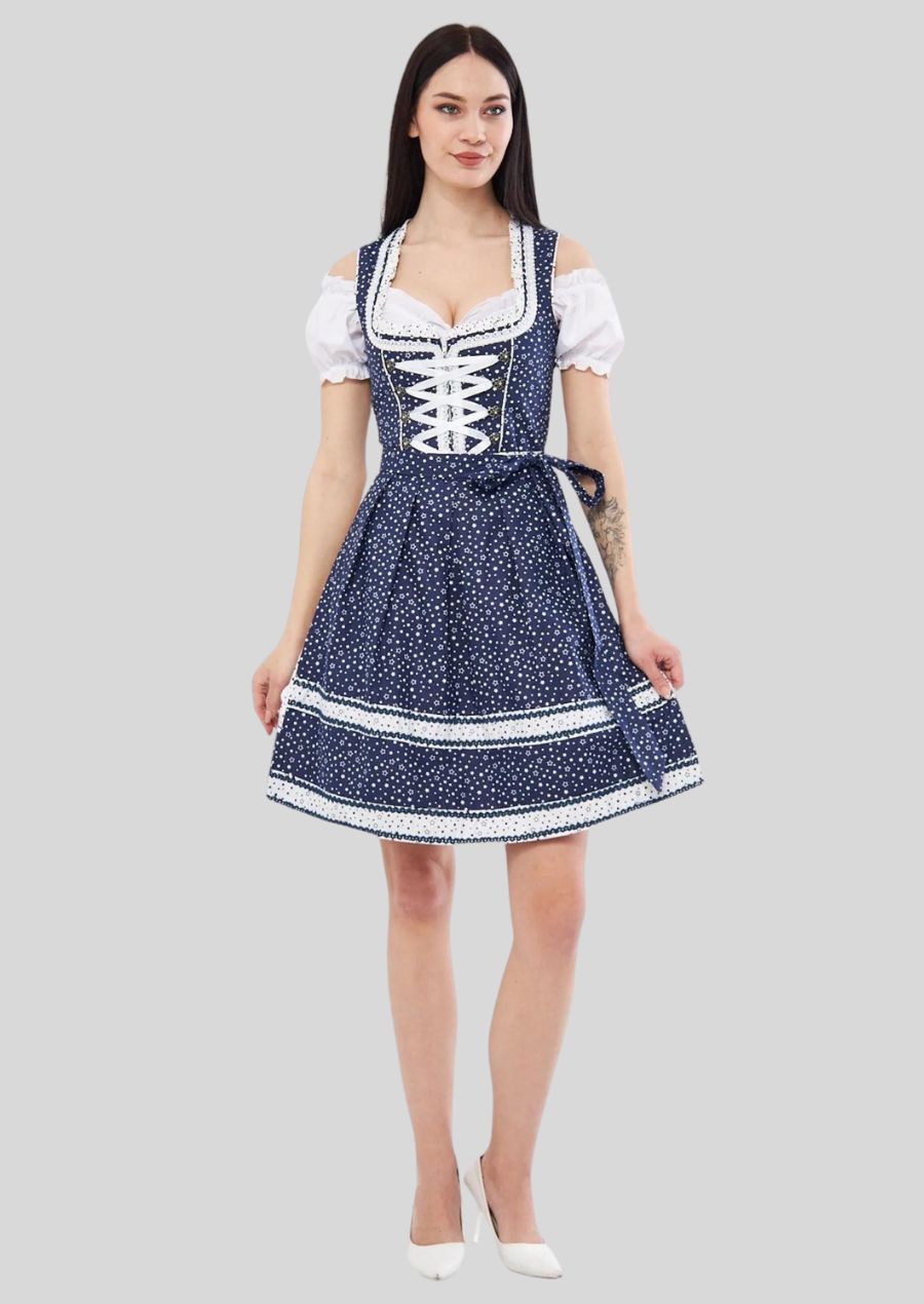 Celebrate Sustainably in Style: The Eco-Conscious Sage Dirndl. Be an eco-warrior and a fashionista with The Sustainable Statement: The Eco-Conscious Sage Dirndl. This sophisticated dress transcends expectations, offering a breathtaking blend of captivating details and a universally flattering silhouette.