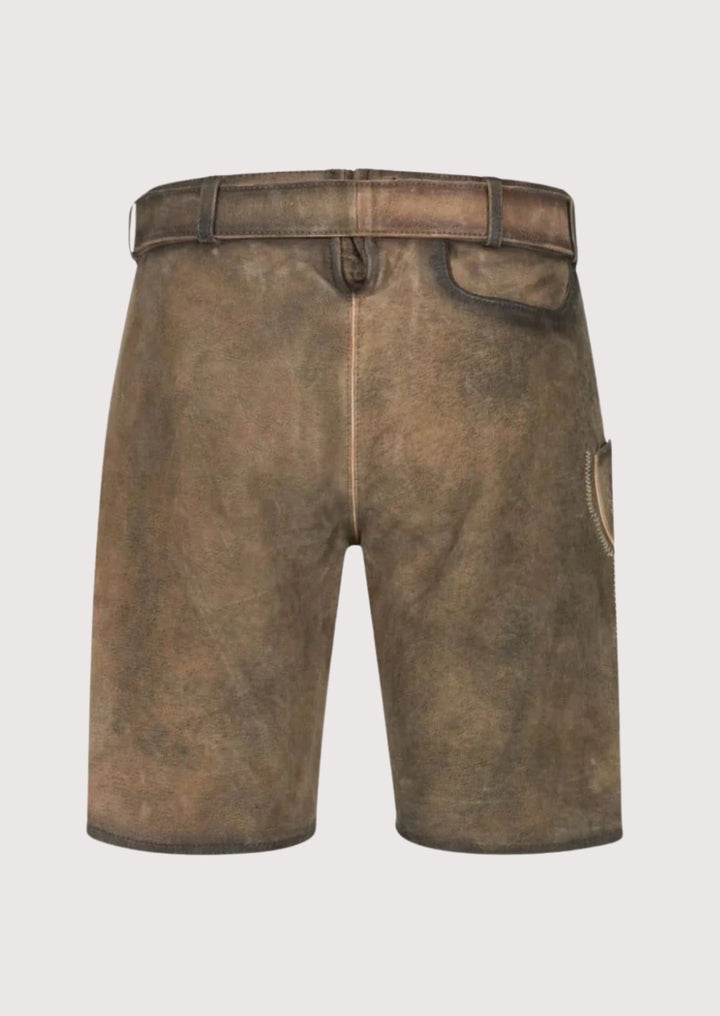 Authentic taupe lederhosen festival Bavarian shorts
