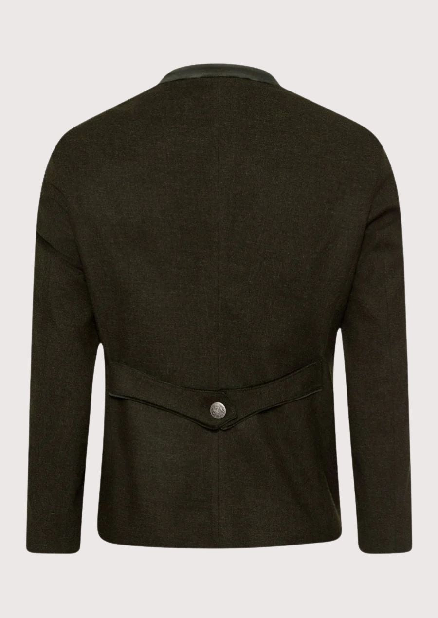 Warm wool blend Bavarian men's jacket with classic alpine styling

