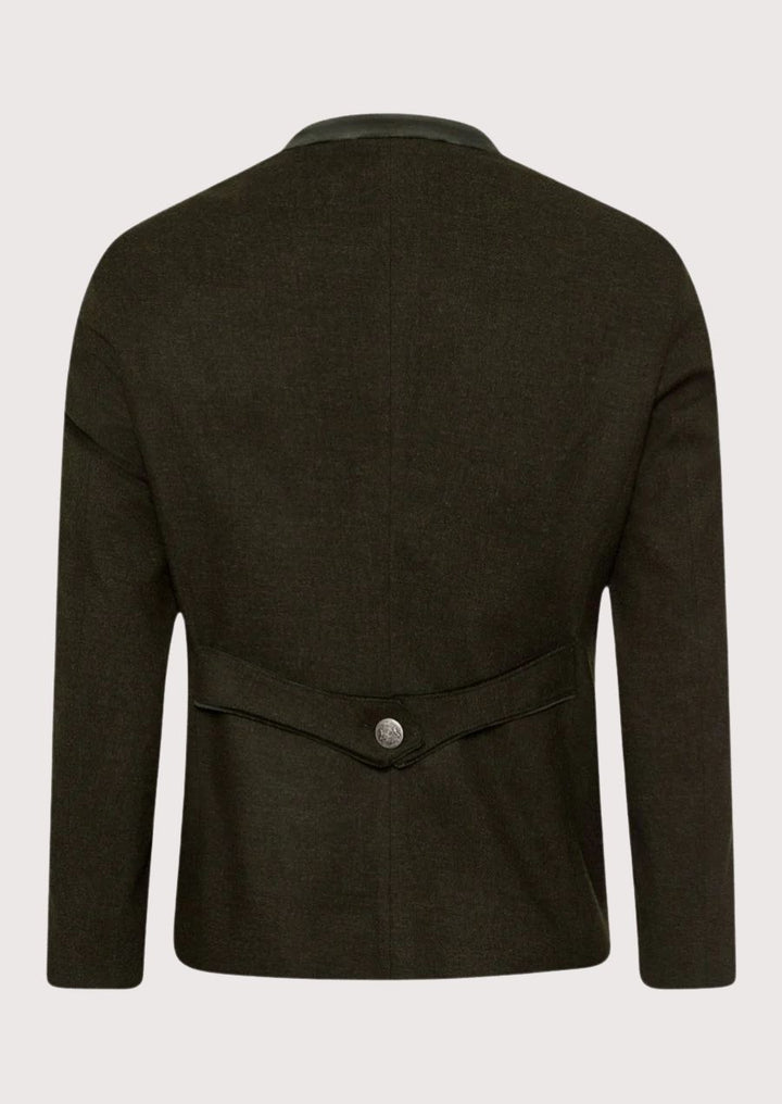 Warm wool blend Bavarian men's jacket with classic alpine styling

