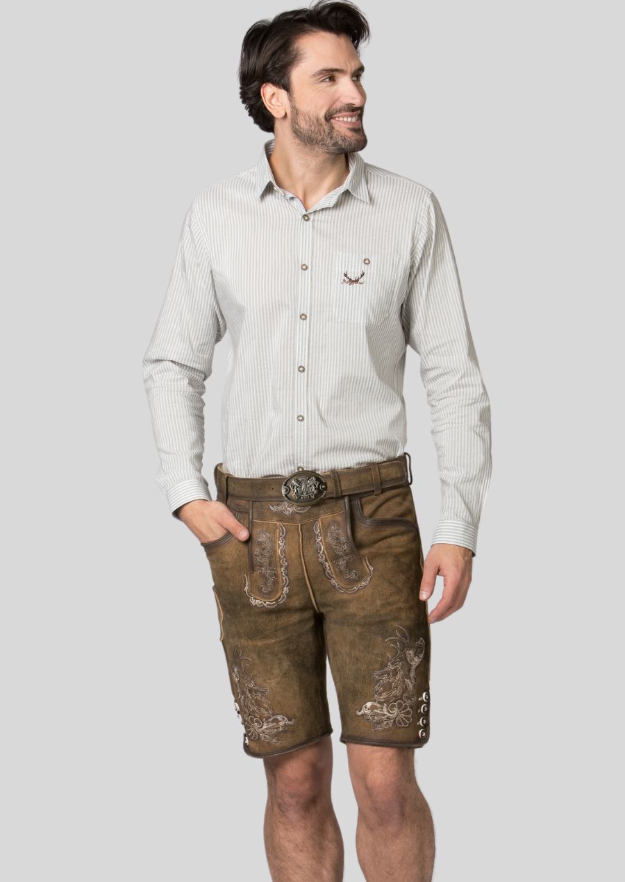 Unique Buttons & Water-Resistant Finish Men's Lederhosen