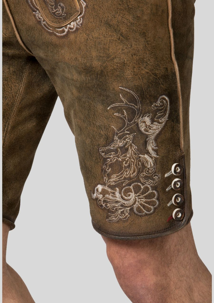 Unique Buttons & Water-Resistant Finish Men's Lederhosen Embroidery Design