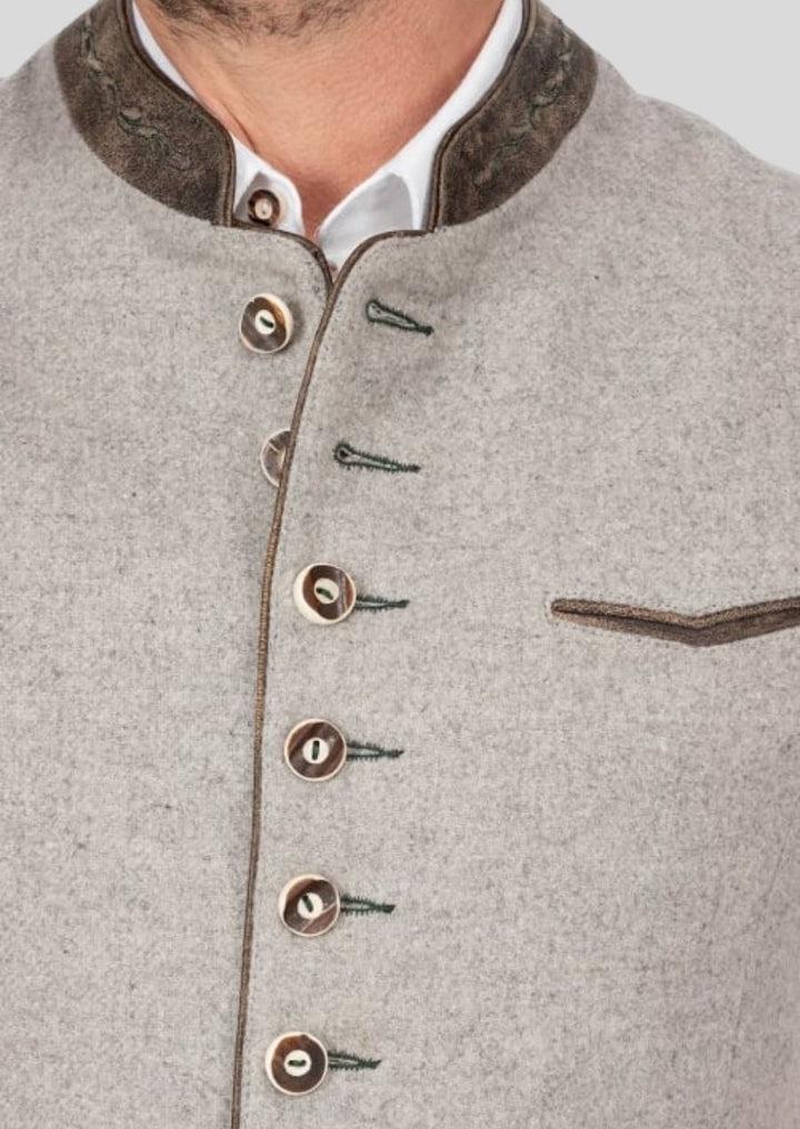 Wool Waistcoat with Leather Collar – Perfect for Every Occasion